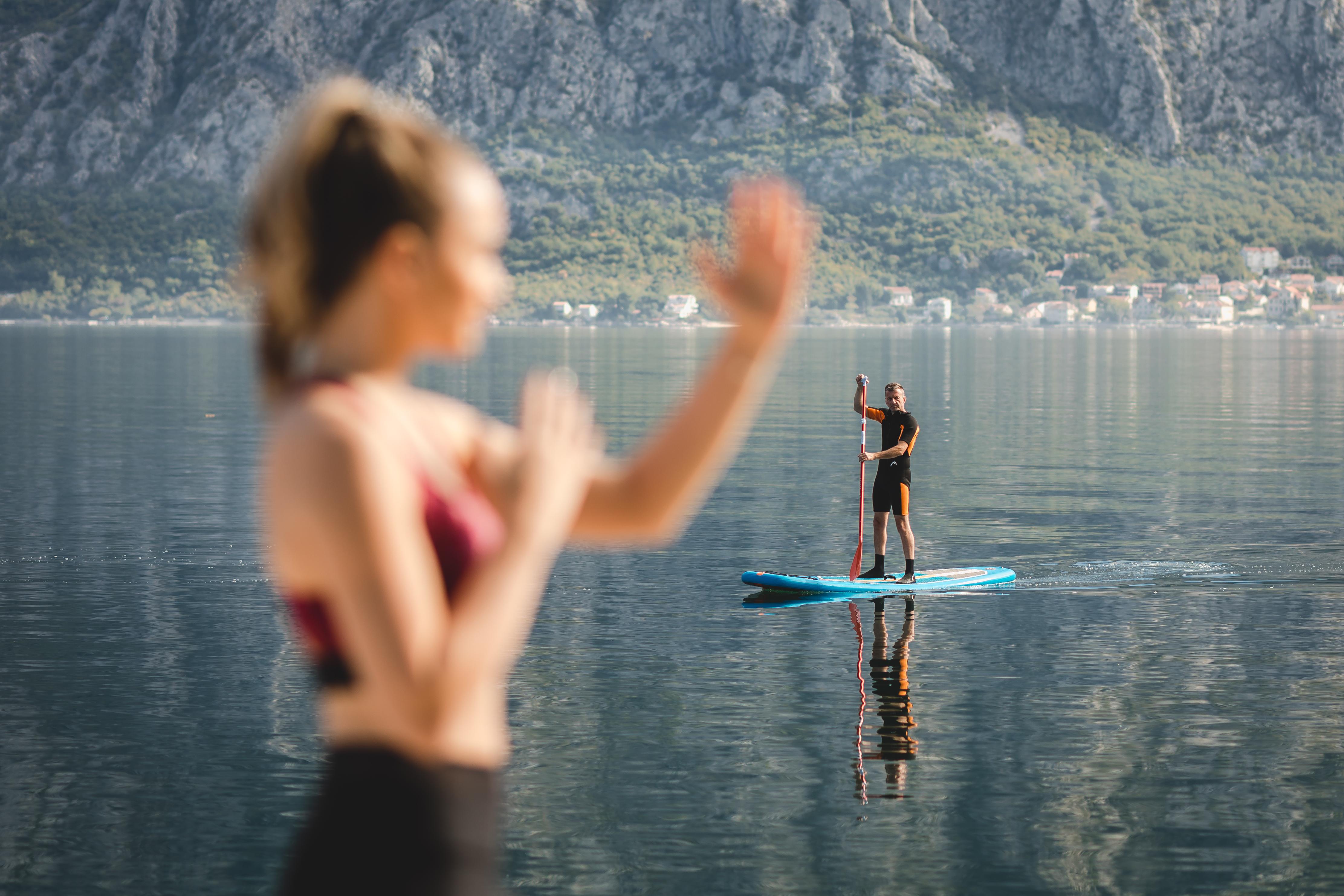 Hyatt Regency Kotor Bay Resort (Adults Only) Екстер'єр фото Stand-up paddle boarder on Lake Maggiore
